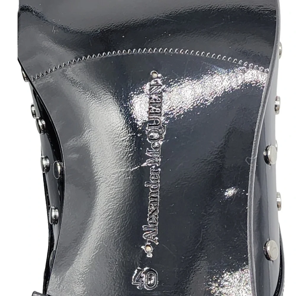 Alexander McQueen Patent Leather Men's Studded Derby Shoes $1150